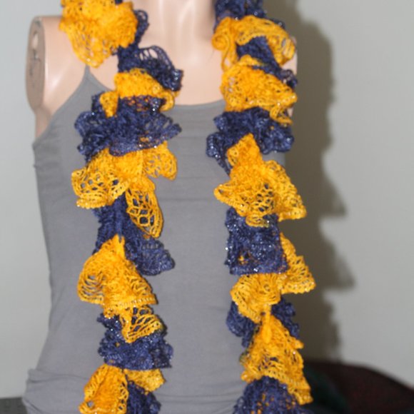 Blue and Gold Scarf - Picture 2 of 3